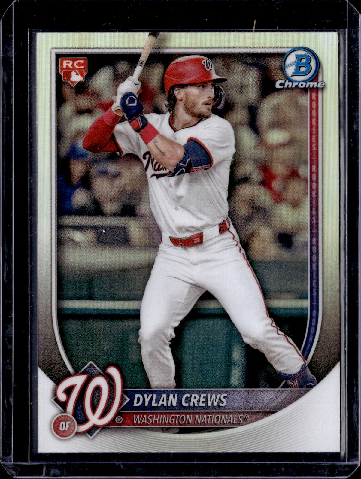 2025 Bowman #42 Dylan Crews Bowman Chrome Red Rookie Logo
