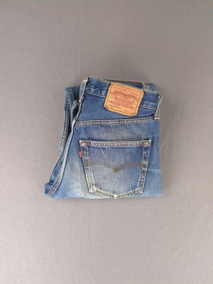Levi's Jeans 501 Vintage 90s Made in USA W30 L34 Blau Rock Punk Work