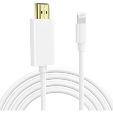 6.6FT iPhone to HDTV Cable for TV, AV Adapter 1080P HD Support iOS 18