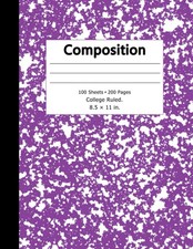 Purple Marble Composition Notebook College Ruled: Purple Marble 100 Sheets 200 P