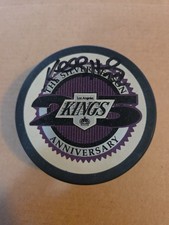 Kelly Hrudey Signed LA Kings 25th Silver Season Anniversary Puck #32