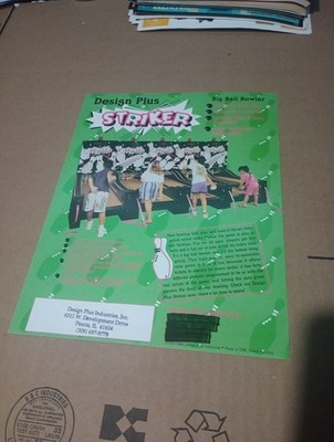 Design Plus Striker Bowling Machine Original Sales Flyer