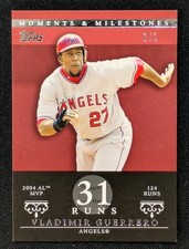 2007 Topps Moments & Milestones Vladimir Guerrero 1/1  (31 Runs) Angels Expos 42
