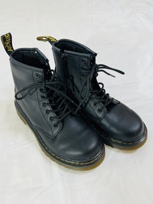 Dr Martens 1460 J Boots Kids Size 13 Leather Lace Up Side Zip Comfort Shoes