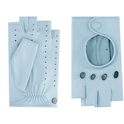 Roeckl Florenz Autofahrer Lederhandschuhe Damen Halbfingerhandschuhe Ciel (Blau) - Bild 1 von 3