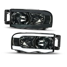 LED Tube Fit 2002-2005 Ram LED-Smoky Lens Clear Reflector Black Housing