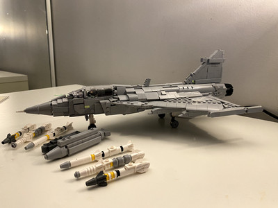 Saab JAS 39 Gripen 1:35 fighter jet MOC lego brick toy, pre-built 