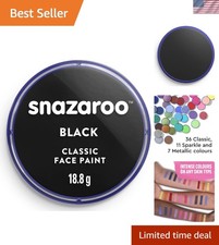 Washable Black Face  Body Paint, 18.8g - Non-Toxic and Sensitive-Skin Safe