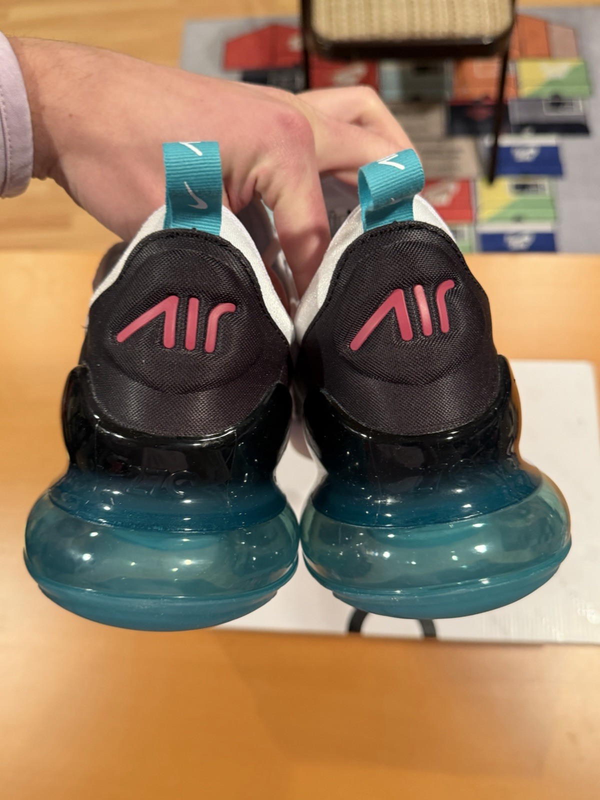 Size 11.5 - Men’s Nike Air Max 270 South Beach White Pink Green DR9876-100 Shoes thumbnail 4