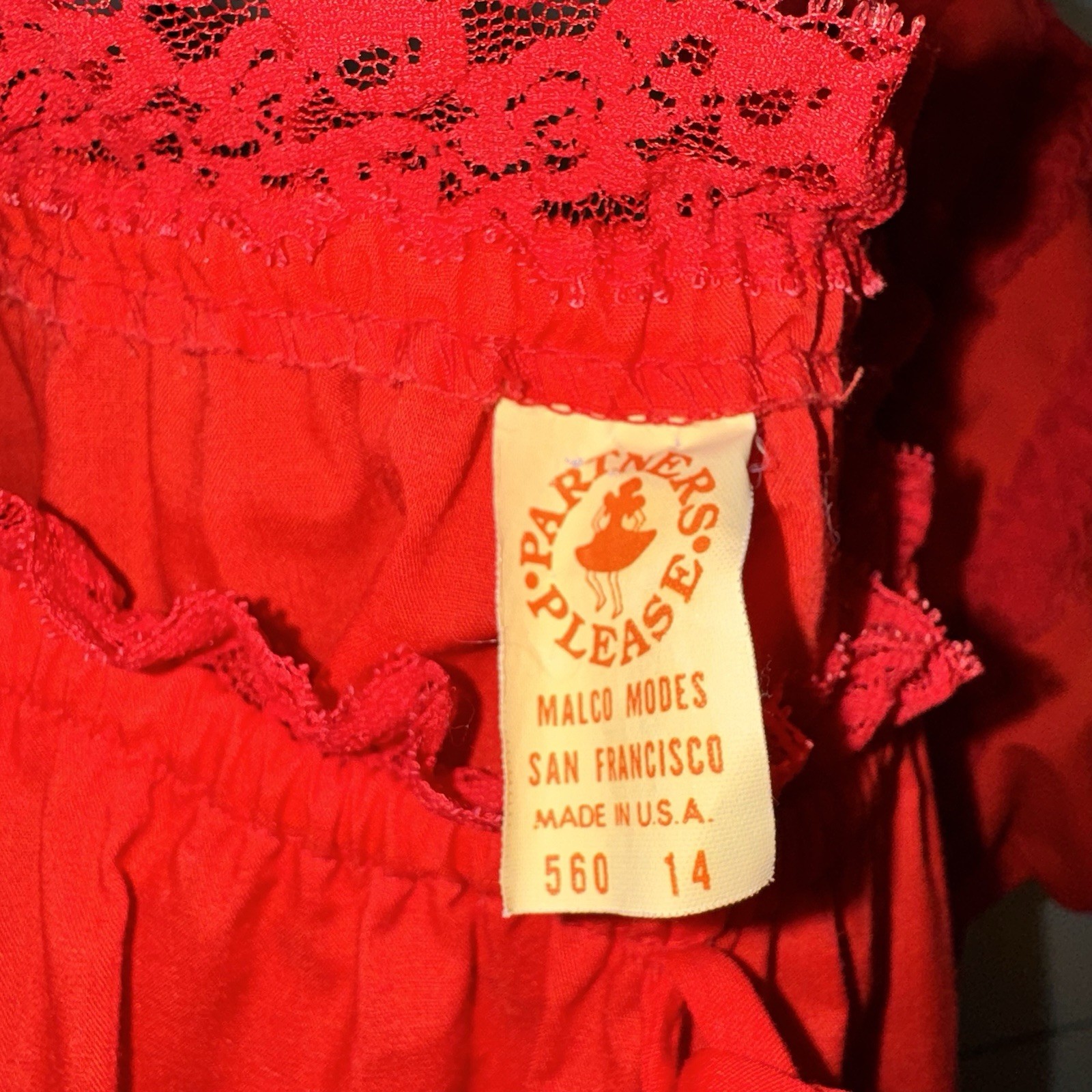 Vintage Partners Please Red Solid Square Dance Dr… - image 2
