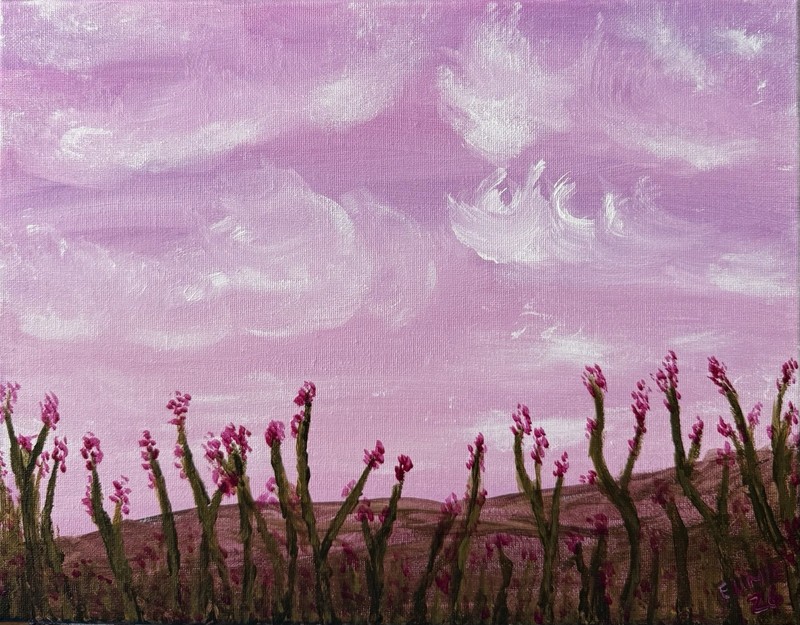 ART JOY - EUNIE 11x14”Acrylic Canvas Original  Art Expressionism LANDSCAPE 26018