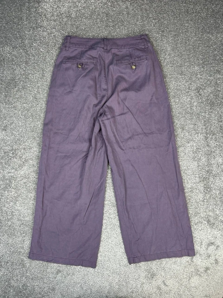 Pantalones de pierna ancha Madewell The Harlow para mujer 4 Petite púrpura plisado tiro alto Foto 2 de 4