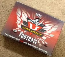 2022 LEAF VALIANT FOOTBALL HOBBY BOX 9 AUTOGRAPHS & 1/1 SLABBED AUTOGRAPH PROOF