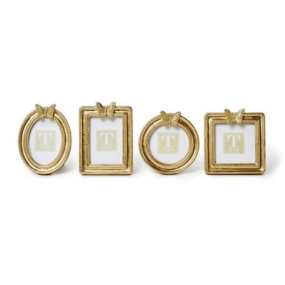 Elegant Golden Butterfly Photo Frame Set - 4 Resin Frames for Beautiful Displays