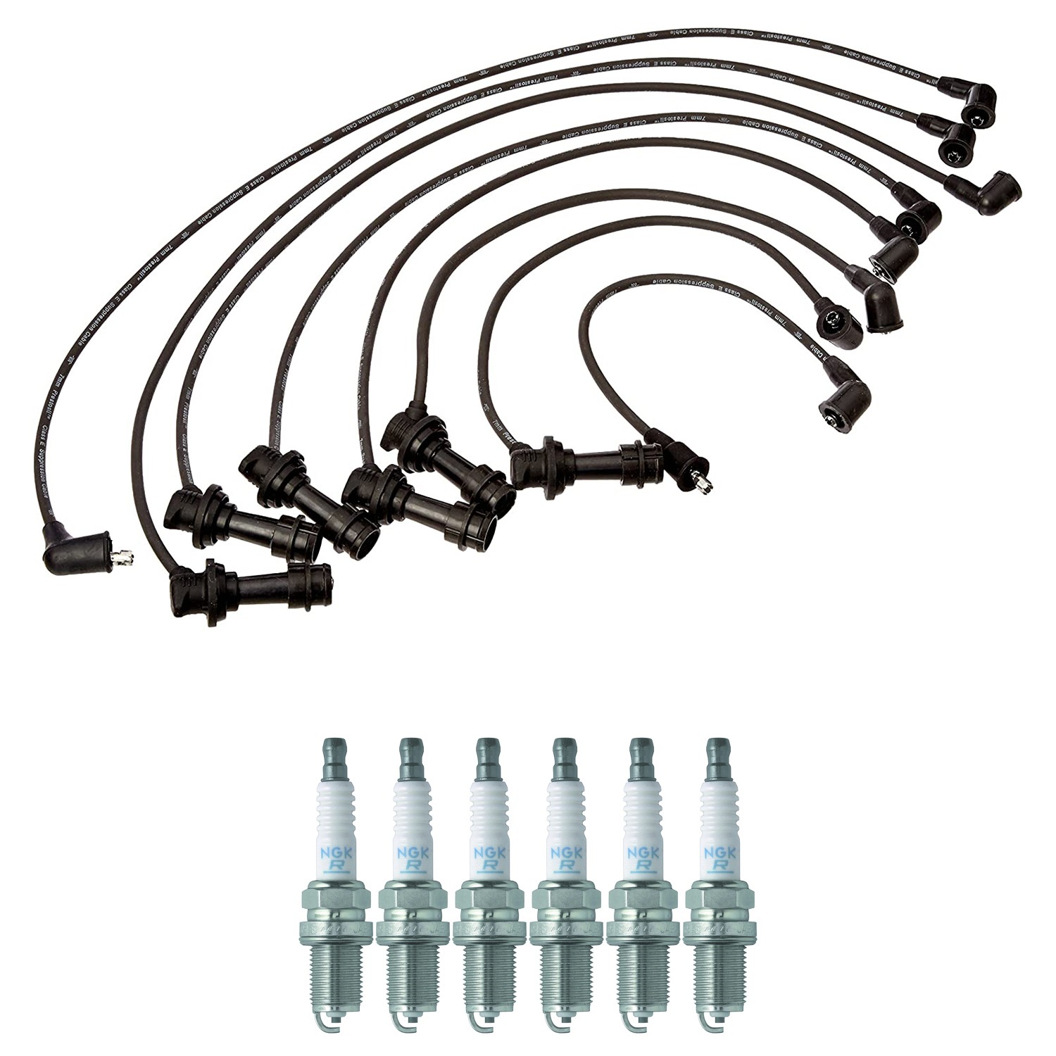 Denso Ignition Wires and NGK Spark Plugs Kit for Toyota Supra 1987-1992 3.0L L6