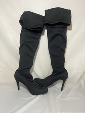 Bottes Femme Colin Stuart Daim Gris Sur Le Genou - Pointure US 7.5 M Occasion - Talon Haut