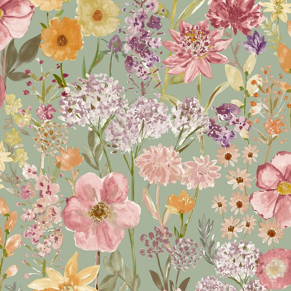 Meadow Wildblumen Tapete NatüRlich Blumen Schlafzimmer Grandeco Salbei A61601-image
