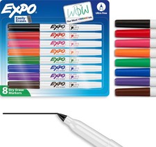 EXPO Dry Erase Markers, Low Odor Ink, Assorted Colors, Ultra Fine Tip, 8 Coun...