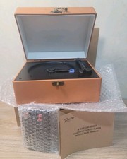 Pexitee Rechargeable Leather CD Player with Speakers, Bluetooth TIME MUSIC BOX