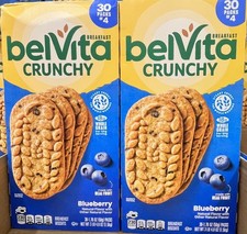 2 Box BelVita Breakfast Biscuits, Blueberry, 1.76 oz 30-ct Total 60 PACKS