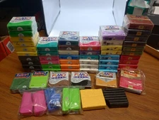 FIMO Polymer Clay Lot 47 Blocks 56g Oven Bake Modeling Clay 34 Colors PLUS EXTRA
