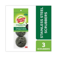 Scotch-Brite 214C 2.25" x 2.75" Metal Scrubbing Pads - Slv (3/PK 8 PK/CT) New