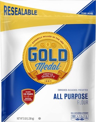 All Purpose Flour, Baking Flour, 3 lb Resealable Bag