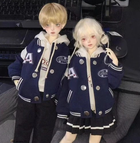1/4 1/6 BJD Doll Outfit Set Clothes Hoodie Baseball Jacket Pleated Skirt Pants