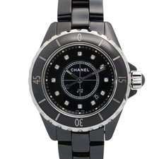CHANEL J12 Watch H5701 Quartz Black Diamond Dial Black Ceramic Stainless Steel