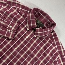 Eddie Bauer Wrinkle Free Relaxed Fit Button Down Shirt Plaid Mens Large
