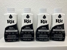 Rit Dye For Clothes Liquid All Purpose Paint Restore Repair Black, 8 Oz New X4