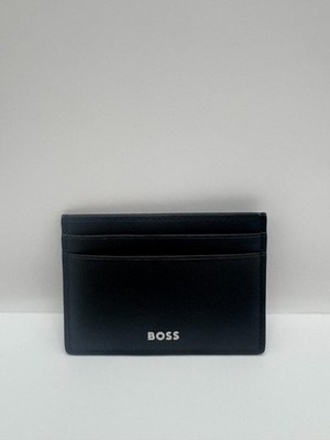 HUGO BOSS Logo-Print Card Holder in Leather, Brand New with Box