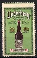 Reklamemarke Underberg, Semper Idem, Bitterlikör, Flasche 