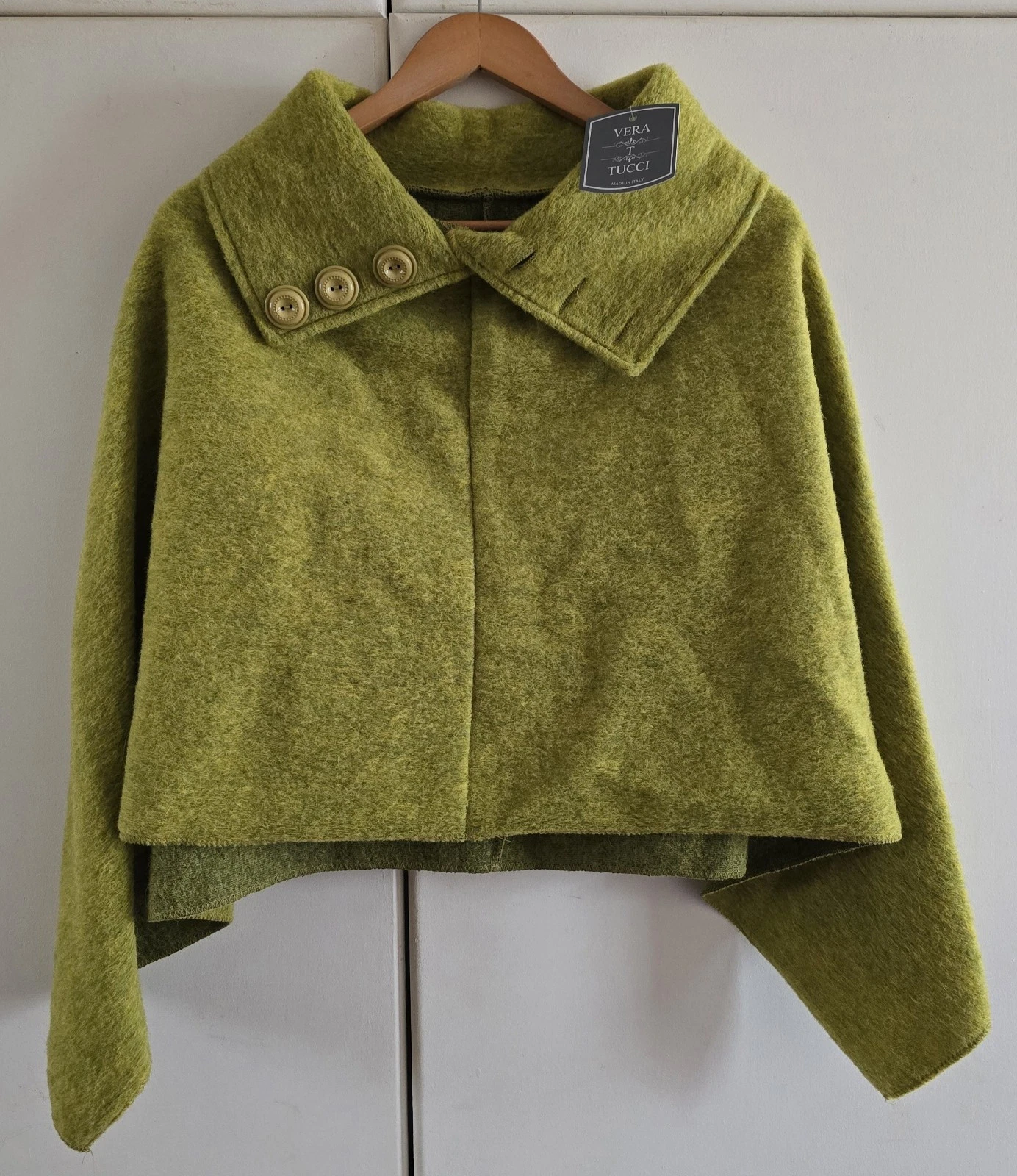 Women's New Green Wool Poncho