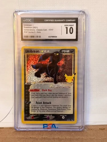 CGC 10 • Pokémon 2021 Umbreon Gold Star #17/17 • Celebrations Set • Holo