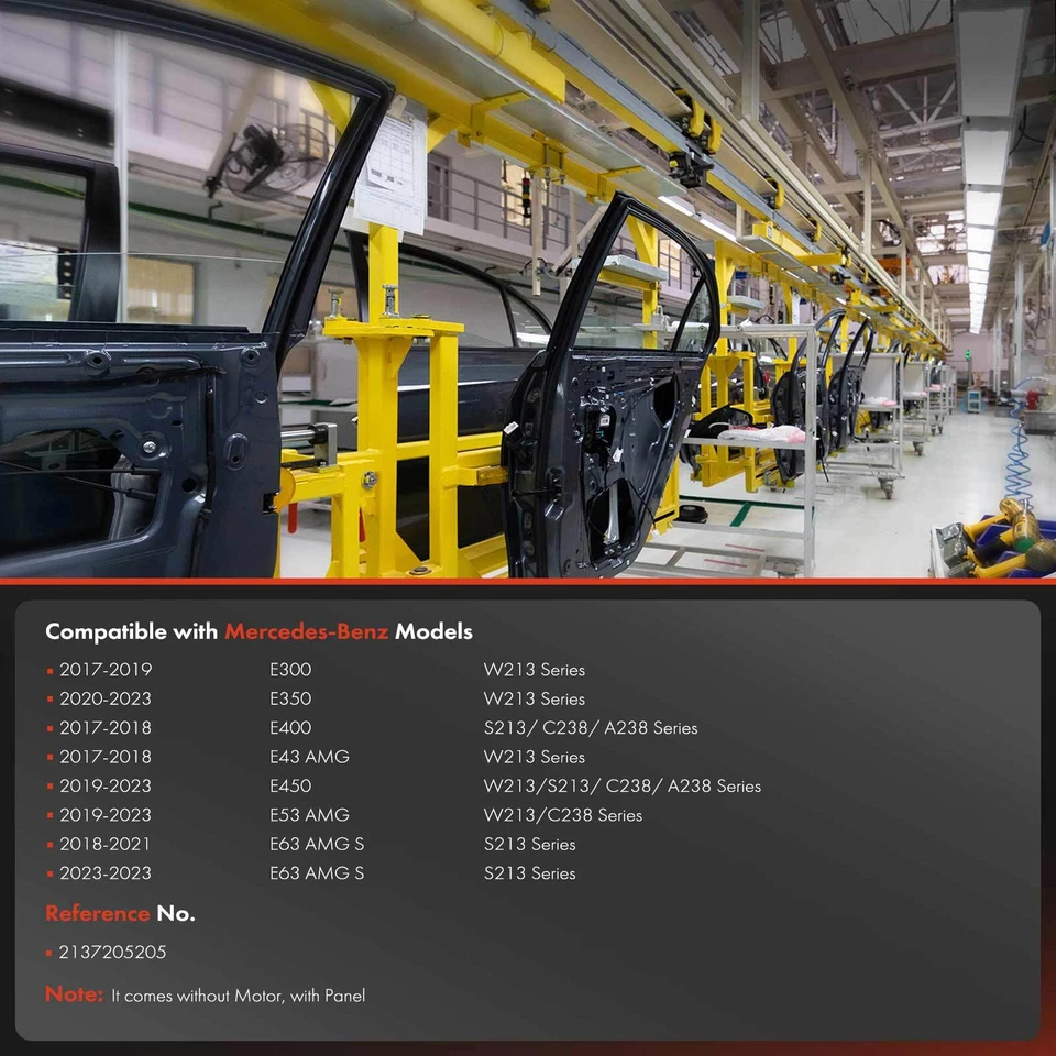 Front Passenger Window Regulator w/ Panel for Mercedes-Benz E300 E350 E400 E450 - Image 3 of 4