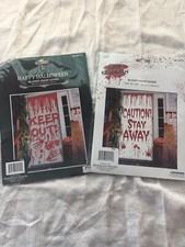 HALLOWEEN HAUNTED HOUSE EASY SPOOKY SCARY SCENE SETTING DOOR COVERS Set Of 2 NEW