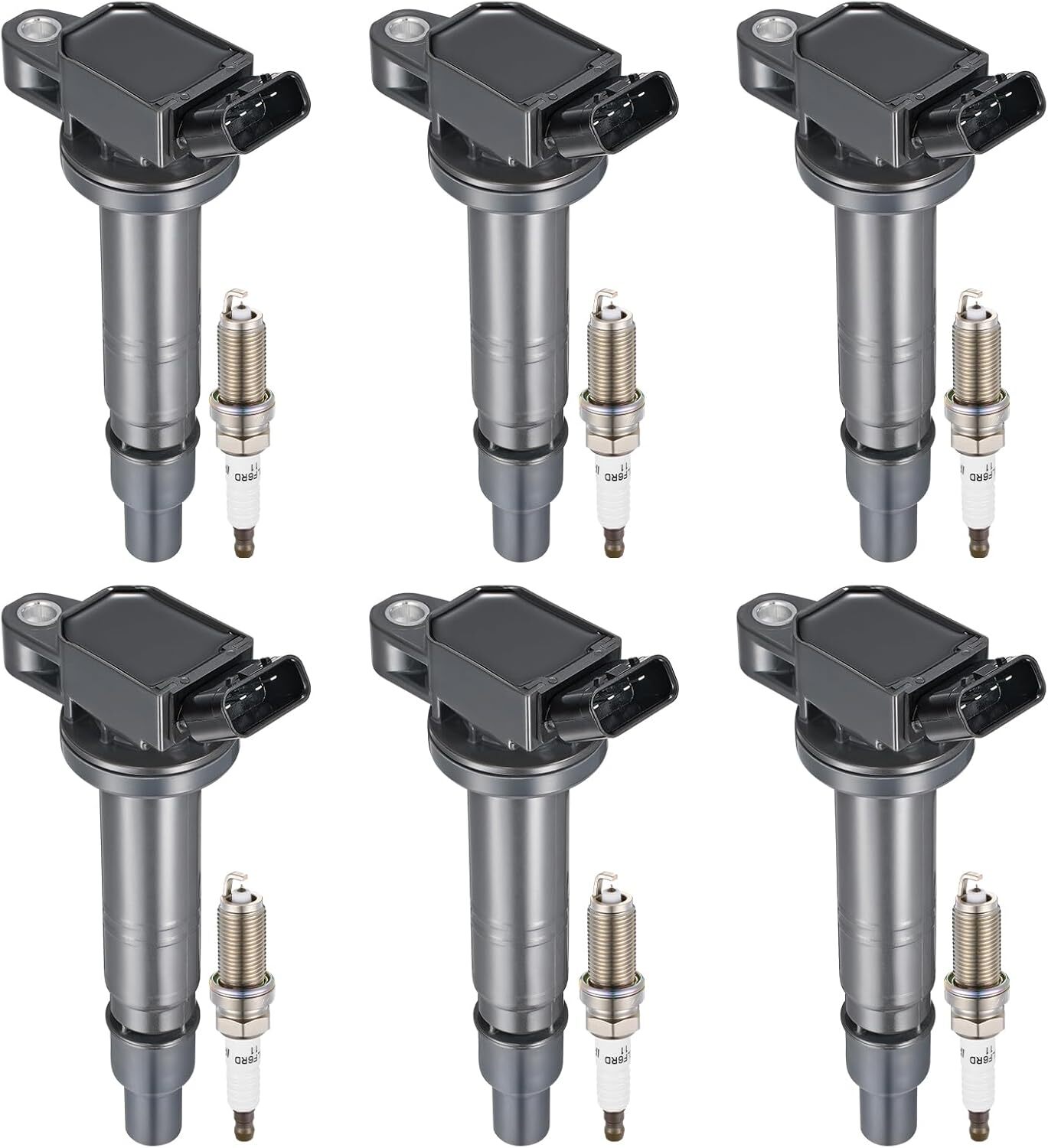 6 Pack Ignition Ignition Bobinas and Spark Plug for 2005-2023 Toyota Tacoma UF49