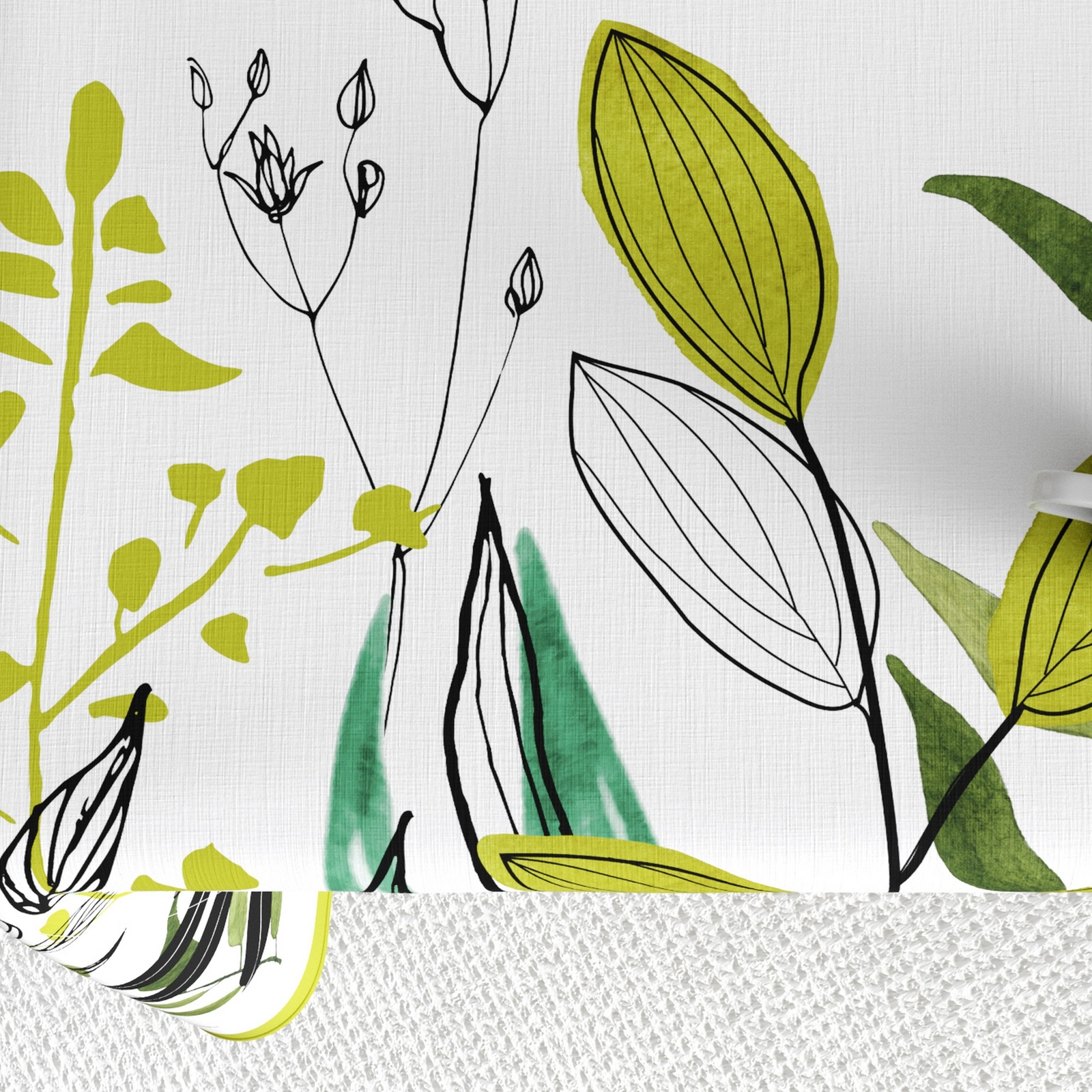 Nappe anti tache rectangulaire 140x250 cm coton Herbier vert - 3
