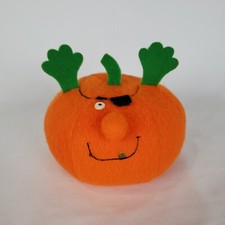 Vintage Hallmark Pumpkin Plush Halloween Weighted Bottom Clean 1986