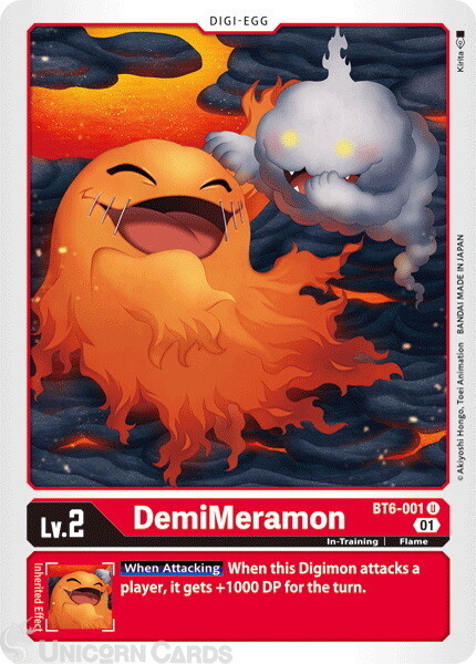 BT6-001 DemiMeramon Uncommon Mint Digimon Card