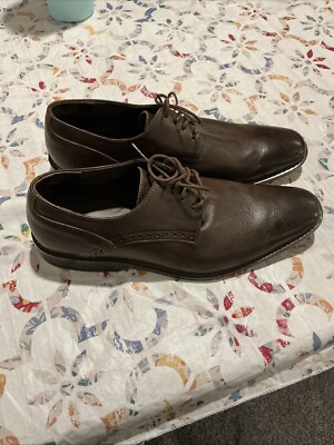 Valentino Puro Cuero Mens Dress Shoes Oxford Size 7 Eur 40 Brown