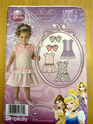 Simplicity # 1705 Disney Princess Dress Sewing Patterns/ Size 1/2-4 New  Uncut | eBay