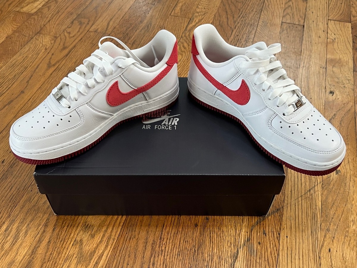 Nike Air Force 1 '07 AF1 White Adobe Team Red FQ7626-100 womens sz