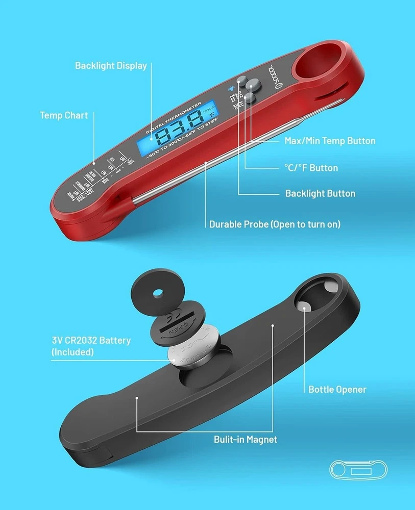 Meat Thermometer Digital, Instant Read Food Thermometers for Kitchen Cooking ... Meat Thermometer Digital, Instant Read Food Thermometers for Kitchen Cooking ...