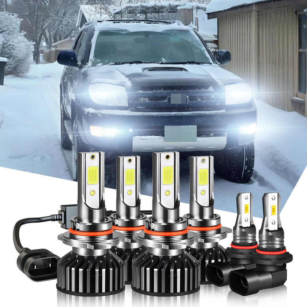 For 2003 2004 2005 Toyota 4Runner 6X LED Headlight Hi-Lo + Fog Light Bulbs Kit