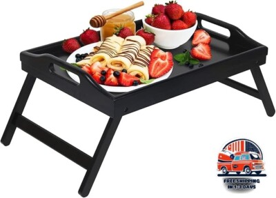 Mesa de cama con bandeja, patas plegables y asas, bandeja para desayuno NUEVO