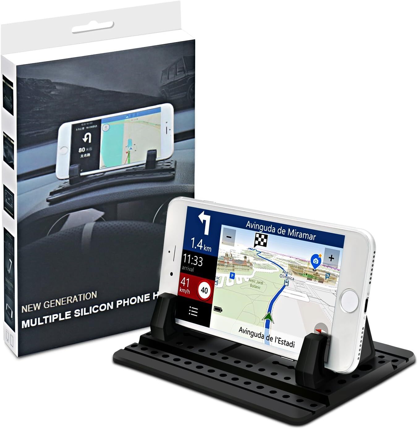 Car Phone Cradles Upgraded Cell Phone Holder Reusable Soft Silicone Car Phone