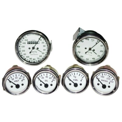 Smiths Replik Messgerät Set - Temperatur + Öl + Benzin + Volt + Tacho+Tachometer