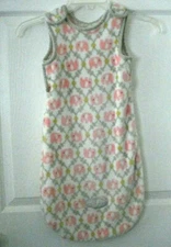 Blankets and Beyond Infant Fleece Sleep Sack White Pink Elephant Print NEW